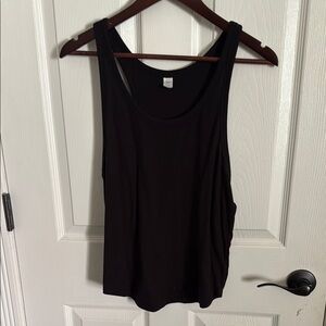 Black Sleeveless Tank Top with Scoop Neckline